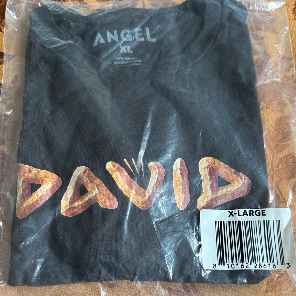 Angel Black DAVID Tee with Orange branding